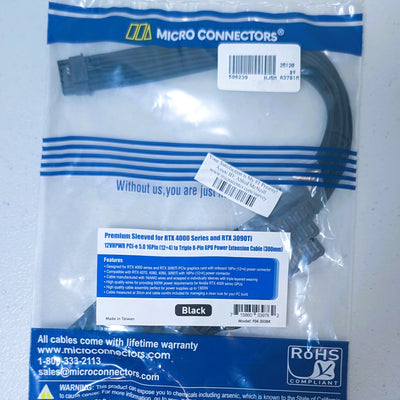 Micro Connectors Premium Sleeved for RTX 4000 and 3090ti Micro Connectors Premium Sleeved for RTX 4000 and 3090ti - High-performance gaming hardware