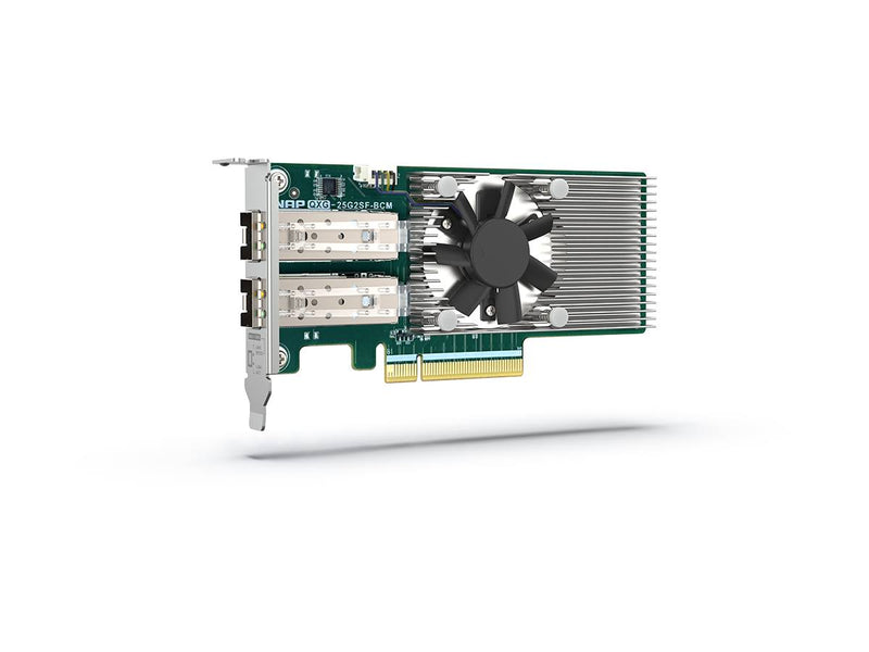 QNAP INC QXG-25G2SF-BCM Dual port per 25GbE Network adapter; 2 x SFP28; Broadcom 57504 controller
