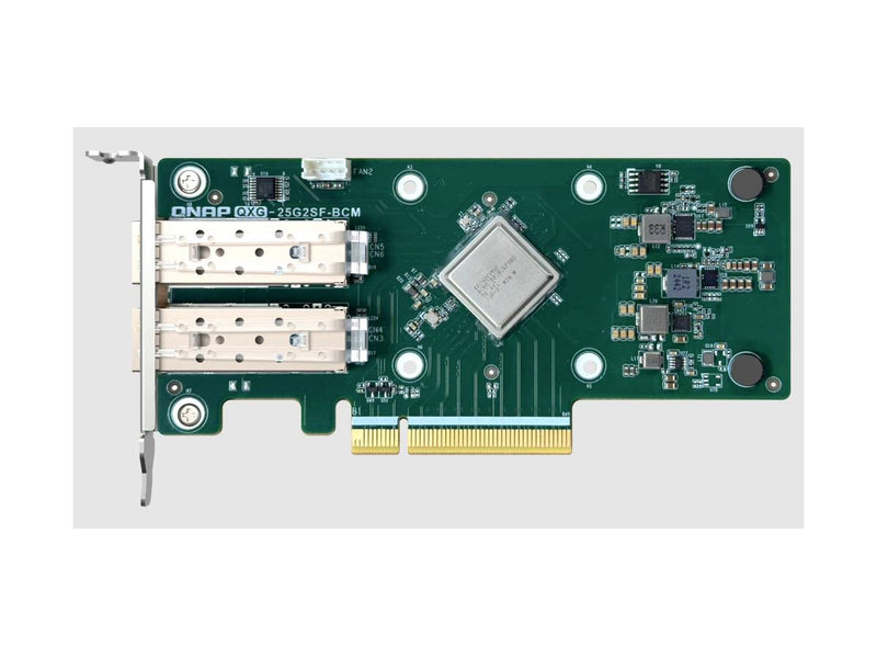 QNAP INC QXG-25G2SF-BCM Dual port per 25GbE Network adapter; 2 x SFP28; Broadcom 57504 controller