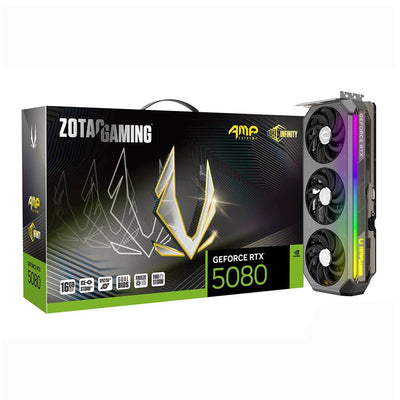 Zotac NVIDIA GeForce RTX 5080 AMP Extreme Infinity Overclocked Triple Fan 16GB GDDR7 PCIe 5.0 Graphics Card - High-performance gaming hardware