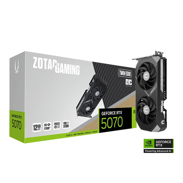 Zotac NVIDIA GeForce RTX 5070 Twin Edge Overclocked Dual Fan 12GB GDDR7 PCIe 5.0 Graphics Card - Premium NVIDIA RTX 5090 GPU or gaming laptop at GPUElite with fast US shipping