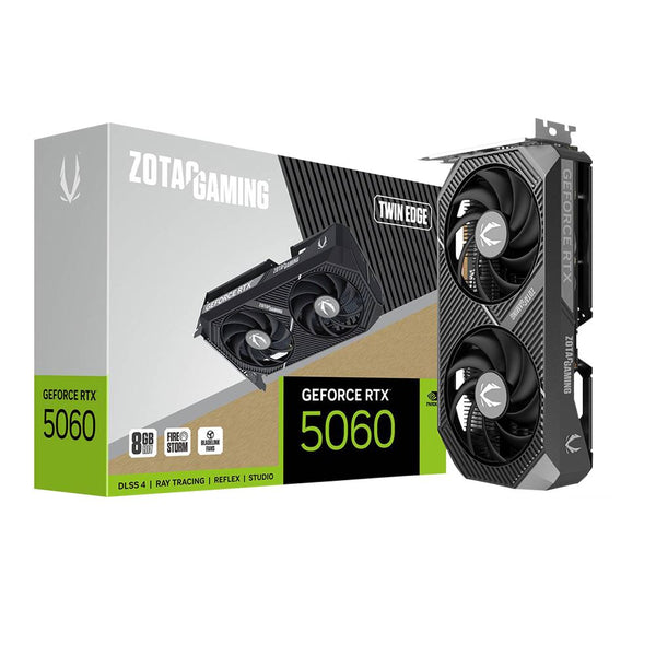 Zotac NVIDIA GeForce RTX 5060 Twin Edge Dual Fan 8GB GDDR7 PCIe 5.0 Graphics Card - Premium NVIDIA RTX 5090 GPU or gaming laptop at GPUElite with fast US shipping