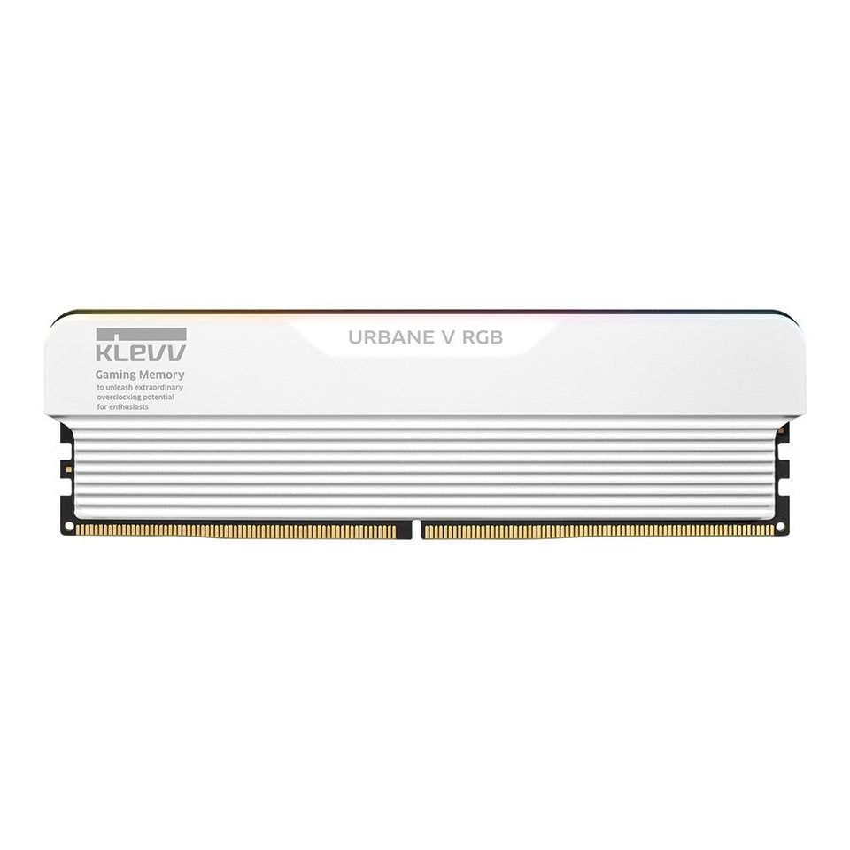 KLEVV URBANE V RGB 32GB (2x16GB) DDR5-6000 CL28 Desktop Memory Kit 5AGUA80-60B280M - Brilliant White