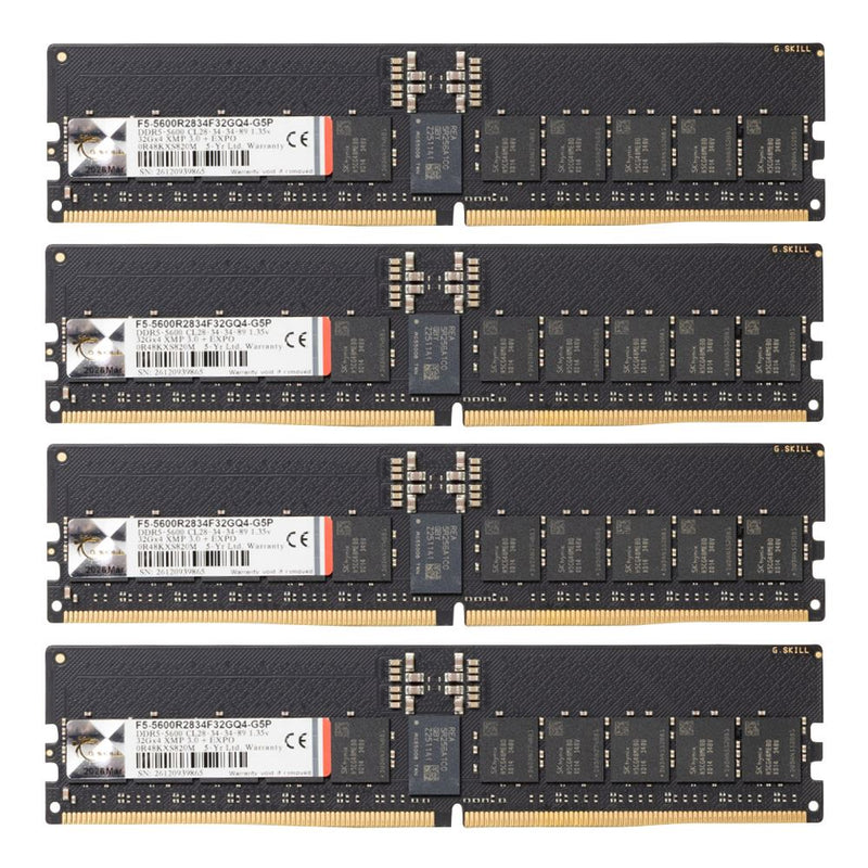 G Skill G5p 128gb 4x32gb DDR5 5600 Pc5 44800 Cl28 Quad Channel Ecc Registered Memory Kit Intel Xmp 3 0 Workstation RAM Black