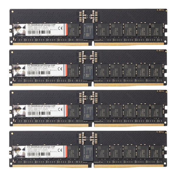 G.Skill G5P 128GB (4x32GB) DDR5-5600 PC5-44800 CL28 Quad Channel ECC Registered Memory Kit Intel XMP 3.0 Workstation RAM - Black - Premium NVIDIA RTX 5090 GPU or gaming laptop at GPUElite with fast US shipping