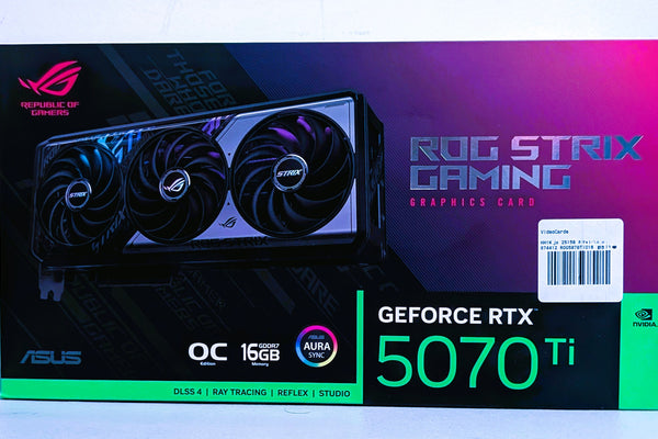 ASUS NVIDIA GeForce RTX 5070 Ti ROG Strix Overclocked Triple Fan 16G GDDR7 - High-performance gaming hardware for elite gaming performance