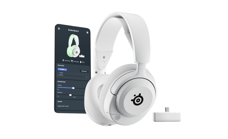 61677 STEELSERIES ARCTIS NOVA 5X WIRELESS WHITE GAMING HEADSET -CONSTRAINED