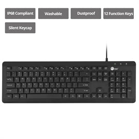 JKUS0U11S1 SIIG KB JK-US0U11-S1 Waterproof & Dustproof USB Multimedia Keyboard Retail