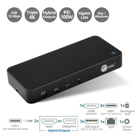JUDK0P11S1 SIIG AC JU-DK0P11-S1 Triple Hybrid 4K Video Docking Station with PD Charging