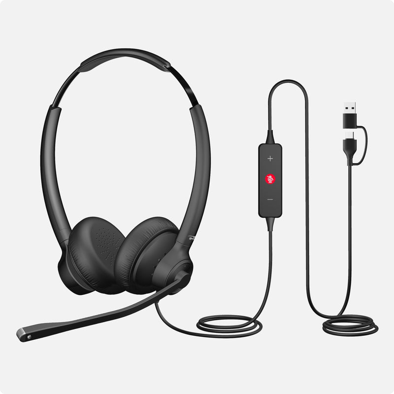 AC-404 CYBER ACOUSTICS HS STEREO USB PRO AI NC MIC USB-C HEADSET WITH AI ENC