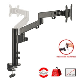 CEMT3D11S1 SIIG AC CE-MT3D11-S1 Single Pole Arm Multi-Angle Monitor Desk Mount Brown Box