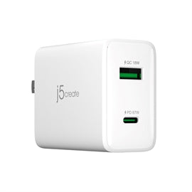 j5create AC JUP2367 67W GaN USB-C 2-Port Charger Retail