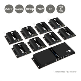 CEH26W11S1 SIIG AC CE-H26W11-S1 1x8 HDMI Splitter HDbitT over IP Extender Kit 120m