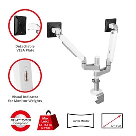 CEMT3W11S1 SIIG AC CE-MT3W11-S1 MTPRO Desk Mount Dual Monitor Arm up to 32 Brown Box