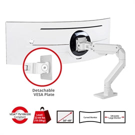CEMT3S11S1 SIIG AC CE-MT3S11-S1 Single Heavy Duty 34-49 Monitor Arm w Easy Top Mounting
