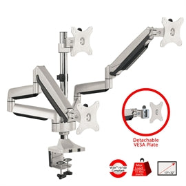 CEMT3611S1 SIIG AC CE-MT3611-S1 Triple Aluminum Gas Spring C-Clamp Desk Mount 32