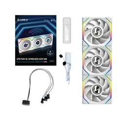 Lian-Li Fan 12SLLCD1W3W UNI FAN SL 2.4GHz Wireless 1.6 LCD RGB 120mm FanWhite
