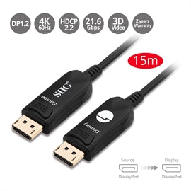 CBDP2211S1 SIIG CB CB-DP2211-S1 4K DP 1.2 AOC Cable 4Kx2K 60Hz 26AWG Black 15m Brown Box