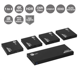 CEH27A11S1 SIIG AC CE-H27A11-S1 1x4 HDMI Splitter Over Cat6 Extender w Loopout Brown Box