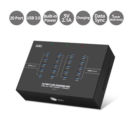 IDUS0611S1 SIIG AC ID-US0611-S1 20-Port Industrial USB 3.1 Hub with Charging Brown Box